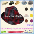 LSF03 Ningbo Lingshang Preço por atacado Popular Design Cotton Fedora fantasia chapéu chapéus